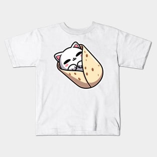 cat inside a burrito Kids T-Shirt